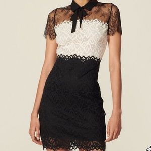 SANDRO Two-Tone Lace Dress SIZE S